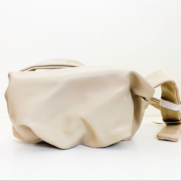 Vegan Leather Upside Down Shoulder Bag, Ivory - Picture 8 of 8